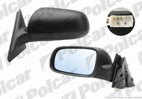Polcar 1326515M - Spoguļstikls, Ārējais atpakaļskata spogulis autodraugiem.lv