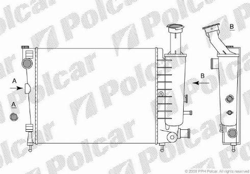 Polcar 2304082X - Radiators, Motora dzesēšanas sistēma autodraugiem.lv