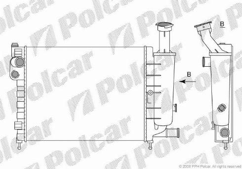 Polcar 2305081X - Radiators, Motora dzesēšanas sistēma autodraugiem.lv