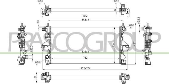 Prasco CI954R001 - Radiators, Motora dzesēšanas sistēma autodraugiem.lv