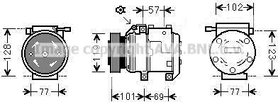 Prasco HYAK222 - Kompresors, Gaisa kond. sistēma autodraugiem.lv