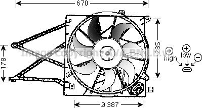 Prasco OL7524 - Ventilators, Motora dzesēšanas sistēma autodraugiem.lv