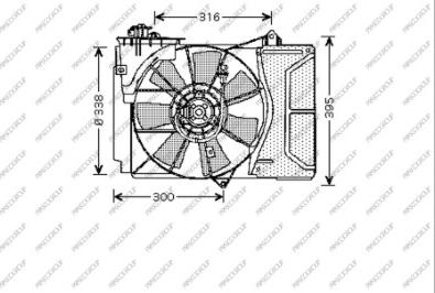 Prasco TY320F001 - Ventilators, Motora dzesēšanas sistēma autodraugiem.lv