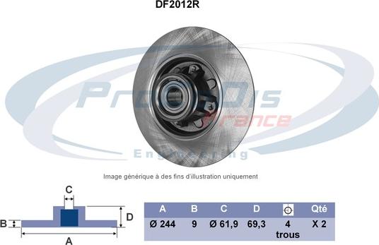 Procodis France DF2012R - Bremžu diski autodraugiem.lv