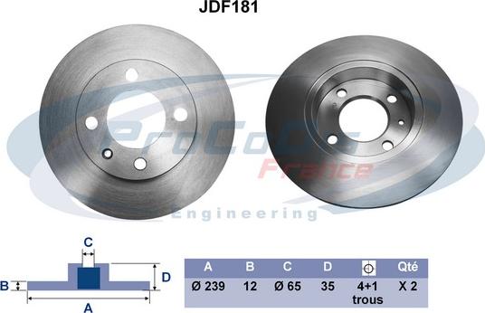 Procodis France JDF181 - Bremžu diski autodraugiem.lv