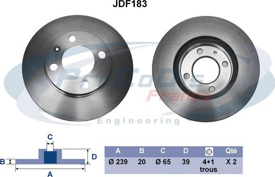 Procodis France JDF183 - Bremžu diski autodraugiem.lv