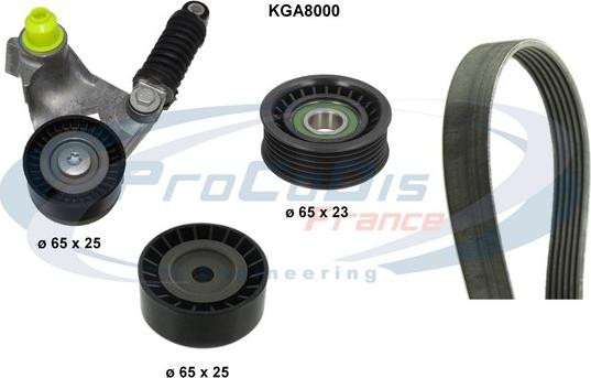 Procodis France KGA8000 - Ķīļrievu siksnu komplekts autodraugiem.lv