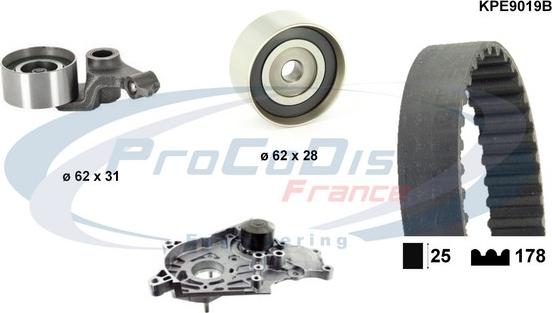 Procodis France KPE9019B - Ūdenssūknis + Zobsiksnas komplekts autodraugiem.lv