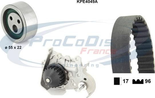 Procodis France KPE4049A - Ūdenssūknis + Zobsiksnas komplekts autodraugiem.lv