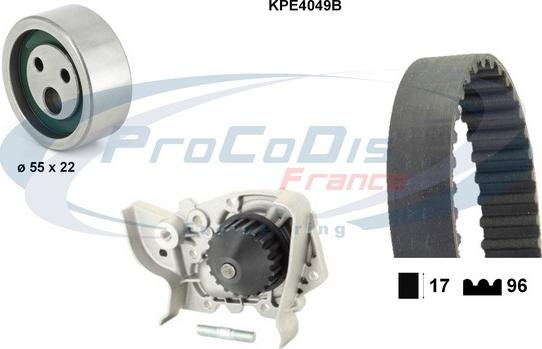 Procodis France KPE4049B - Ūdenssūknis + Zobsiksnas komplekts autodraugiem.lv