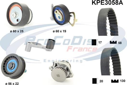 Procodis France KPE3058A - Ūdenssūknis + Zobsiksnas komplekts autodraugiem.lv