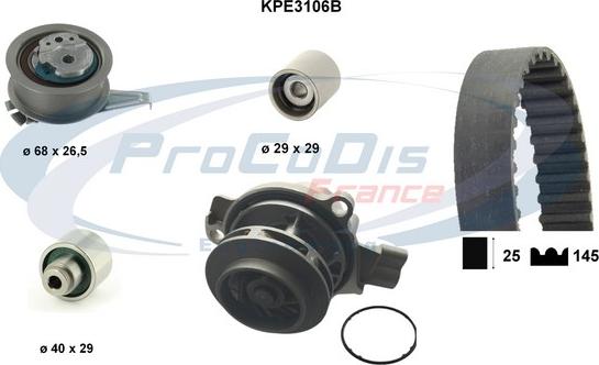 Procodis France KPE3106B - Ūdenssūknis + Zobsiksnas komplekts autodraugiem.lv