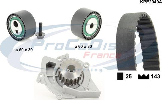 Procodis France KPE2040A - Ūdenssūknis + Zobsiksnas komplekts autodraugiem.lv