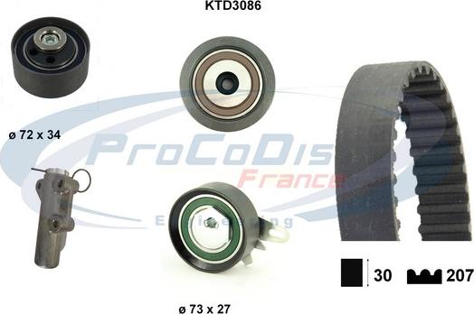 Procodis France KTD3086 - Zobsiksnas komplekts autodraugiem.lv