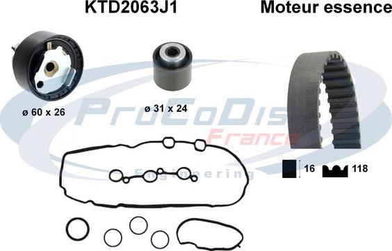 Procodis France KTD2063J1 - Zobsiksnas komplekts autodraugiem.lv