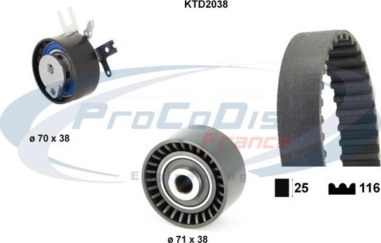 Procodis France KTD2038 - Zobsiksnas komplekts autodraugiem.lv