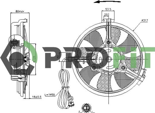 Profit 1850-0001 - Ventilators, Motora dzesēšanas sistēma autodraugiem.lv