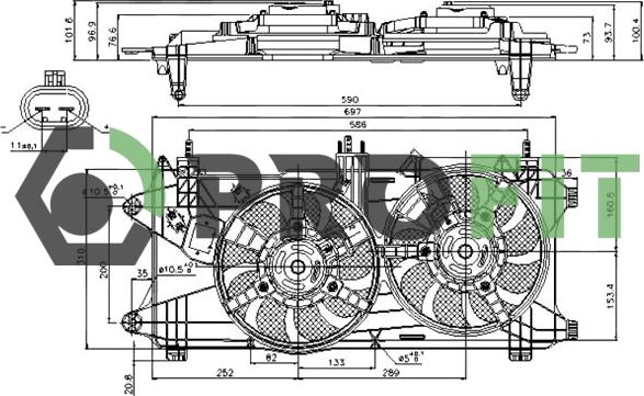 Profit 1850-0022 - Ventilators, Motora dzesēšanas sistēma autodraugiem.lv