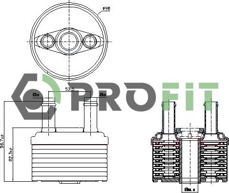 Profit 1745-0049 - Eļļas radiators, Motoreļļa autodraugiem.lv