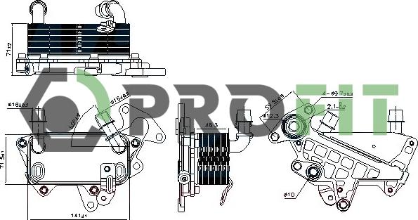 Profit 1745-0066 - Eļļas radiators, Motoreļļa autodraugiem.lv