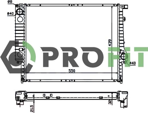 Profit 1740-0064 - Radiators, Motora dzesēšanas sistēma autodraugiem.lv