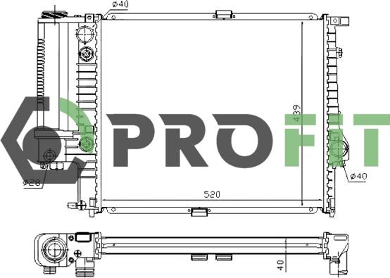 Profit 1740-0063 - Radiators, Motora dzesēšanas sistēma autodraugiem.lv