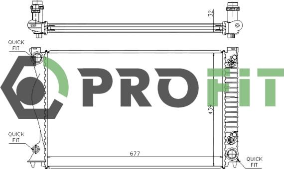 Profit 1740-0002 - Radiators, Motora dzesēšanas sistēma autodraugiem.lv