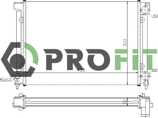 Profit 1740-0015 - Radiators, Motora dzesēšanas sistēma autodraugiem.lv