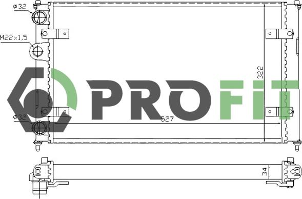 Profit 1740-0016 - Radiators, Motora dzesēšanas sistēma autodraugiem.lv