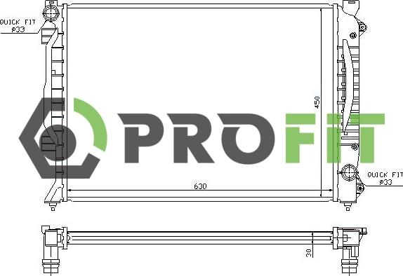 Profit 1740-0026 - Radiators, Motora dzesēšanas sistēma autodraugiem.lv