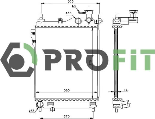 Profit 1740-0143 - Radiators, Motora dzesēšanas sistēma autodraugiem.lv