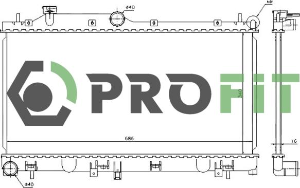 Profit 1740-0351 - Radiators, Motora dzesēšanas sistēma autodraugiem.lv