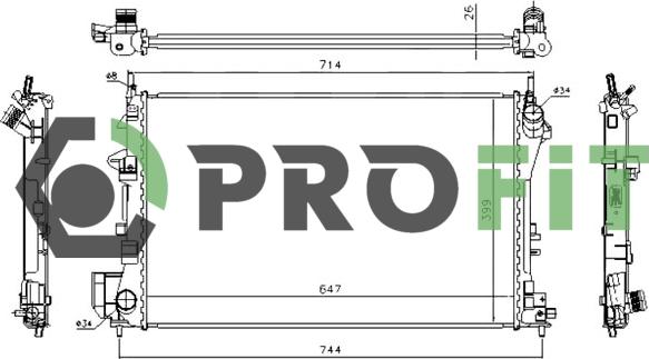 Profit 1740-0386 - Radiators, Motora dzesēšanas sistēma autodraugiem.lv