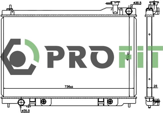 Profit 1740-0260 - Radiators, Motora dzesēšanas sistēma autodraugiem.lv