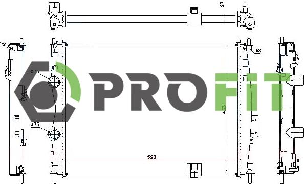 Profit 1740-0267 - Radiators, Motora dzesēšanas sistēma autodraugiem.lv