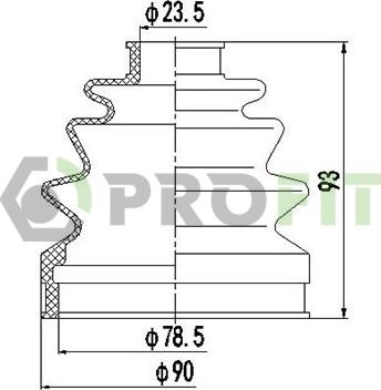 Profit 2710-0028 XLB - Putekļusargs, Piedziņas vārpsta autodraugiem.lv