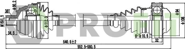 Profit 2730-0605 - Piedziņas vārpsta autodraugiem.lv