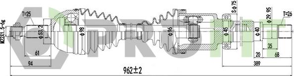 Profit 2730-0843 - Piedziņas vārpsta autodraugiem.lv