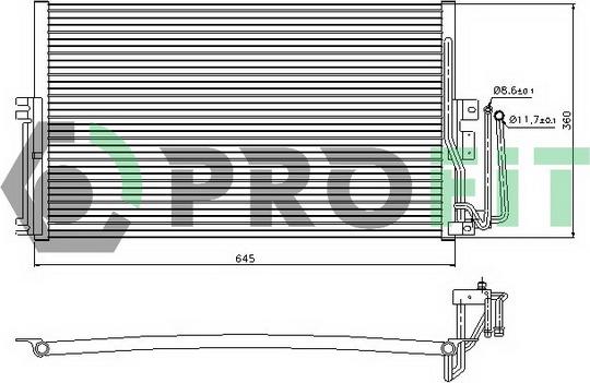 Profit PR 5077C1 - Kondensators, Gaisa kond. sistēma autodraugiem.lv