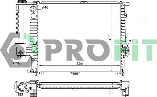 Profit PR 0060A2 - Radiators, Motora dzesēšanas sistēma autodraugiem.lv