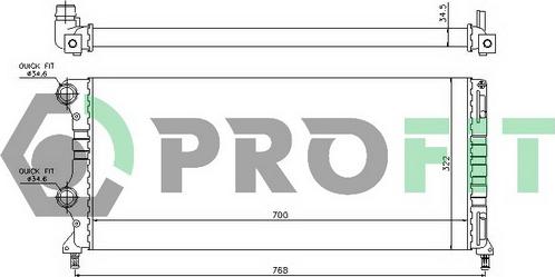 Profit PR 2210A2 - Radiators, Motora dzesēšanas sistēma autodraugiem.lv