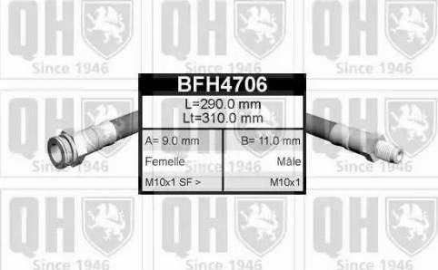 Quinton Hazell BFH4706 - Bremžu šļūtene autodraugiem.lv