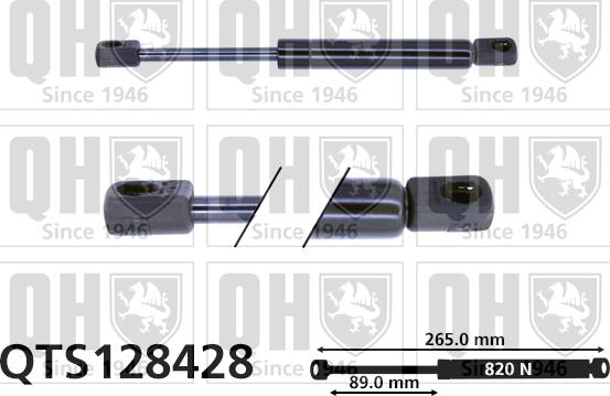 Quinton Hazell QTS128428 - Gāzes atspere, Bagāžas / Kravas nodalījuma vāks autodraugiem.lv