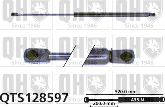 Quinton Hazell QTS128597 - Gāzes atspere, Bagāžas / Kravas nodalījuma vāks autodraugiem.lv