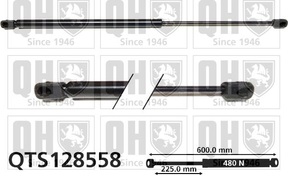 Quinton Hazell QTS128558 - Gāzes atspere, Bagāžas / Kravas nodalījuma vāks autodraugiem.lv