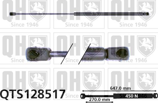 Quinton Hazell QTS128517 - Gāzes atspere, Bagāžas / Kravas nodalījuma vāks autodraugiem.lv