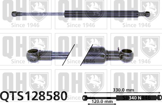 Quinton Hazell QTS128580 - Gāzes atspere, Bagāžas / Kravas nodalījuma vāks autodraugiem.lv