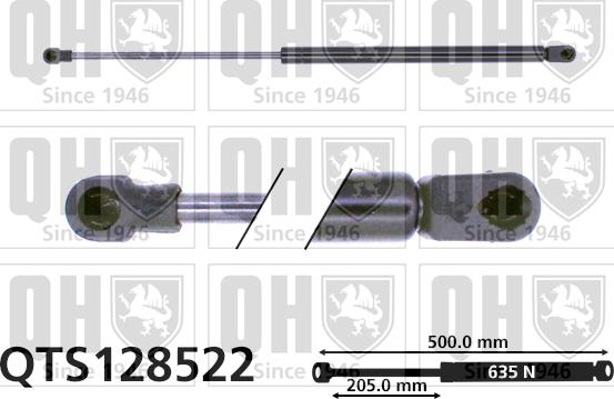 Quinton Hazell QTS128522 - Gāzes atspere, Bagāžas / Kravas nodalījuma vāks autodraugiem.lv
