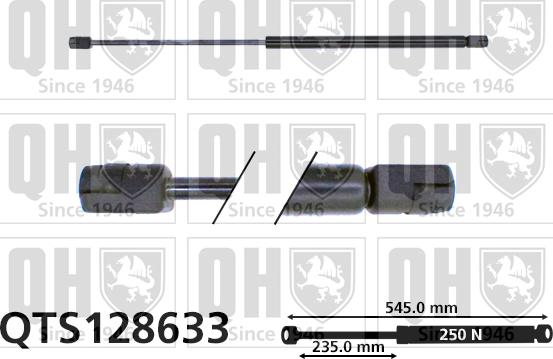 Quinton Hazell QTS128633 - Gāzes atspere, Motora pārsegs autodraugiem.lv