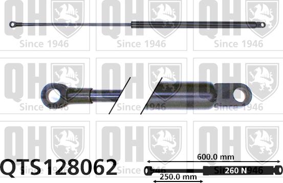 Quinton Hazell QTS128062 - Gāzes atspere, Bagāžas / Kravas nodalījuma vāks autodraugiem.lv